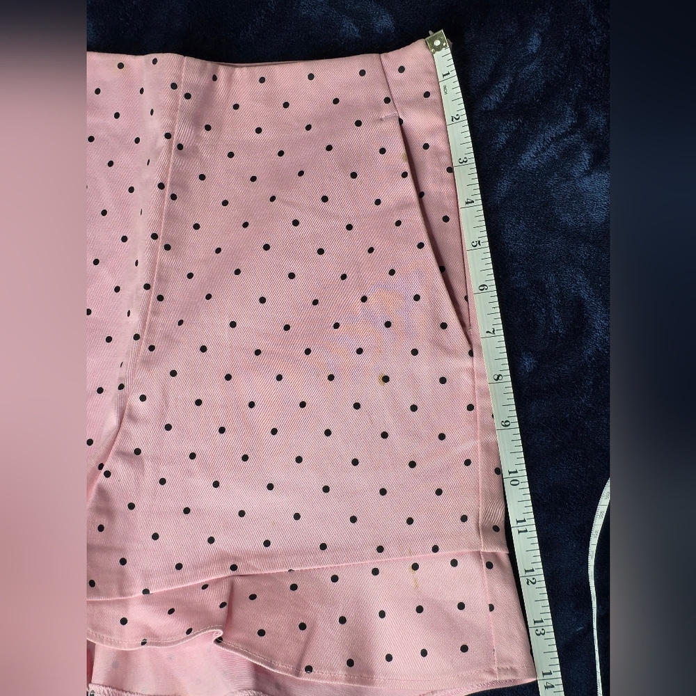 Zara Baby Pink Polka Dot Ruffle Hem Women's Shorts Size XS - Picture 14 of 14